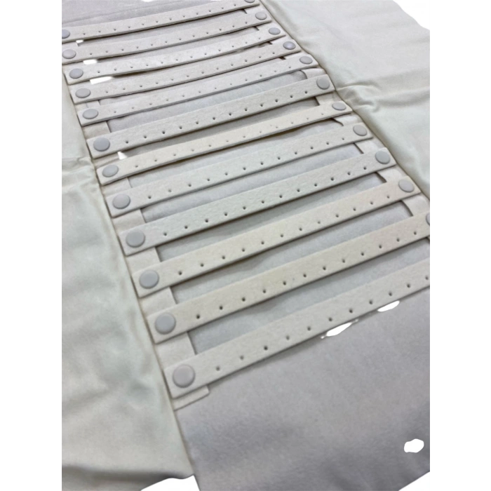 Deri Kumaş Gri Renk 64 / 25 cm Küpe Sergileme Seyahat Çantası