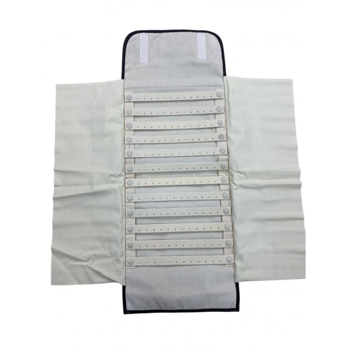 Deri Kumaş Gri Renk 64 / 25 cm Küpe Sergileme Seyahat Çantası