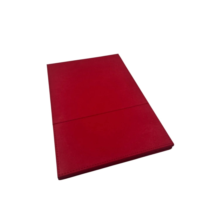 Süet Kumaş Kaplama Kırmızı Renk 31*31 cm Katlanabilir Ayaklı Takı Ve Makyaj Aynası