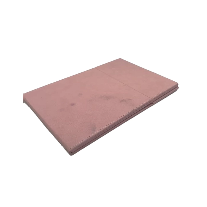 Süet Kumaş Kaplama Pembe Renk 31*31 cm Katlanabilir Ayaklı Takı Ve Makyaj Aynası