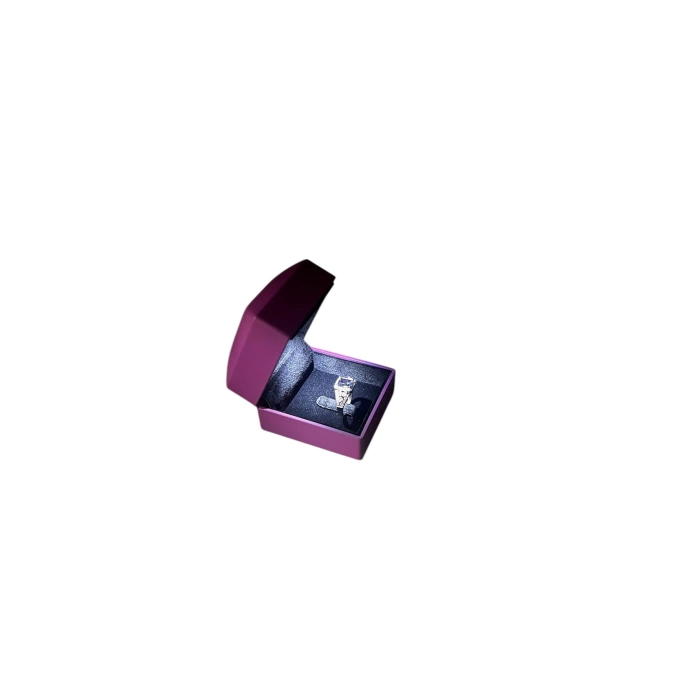 Flok Mor Renk 5x5 Cm Işıklı Tırnaklı Yüzük Kutusu