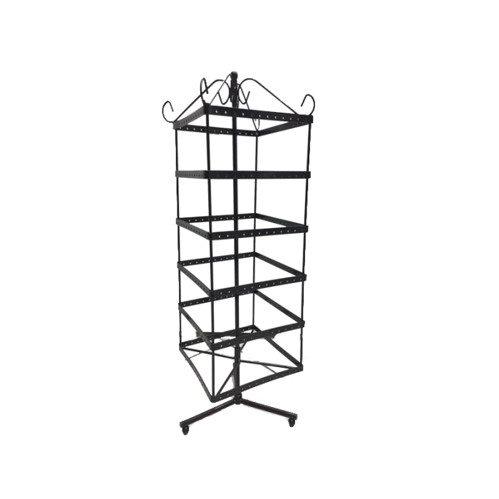 İthal Metal Dönen Kare Model Siyah Renk 46x16 Cm Küpe Standı