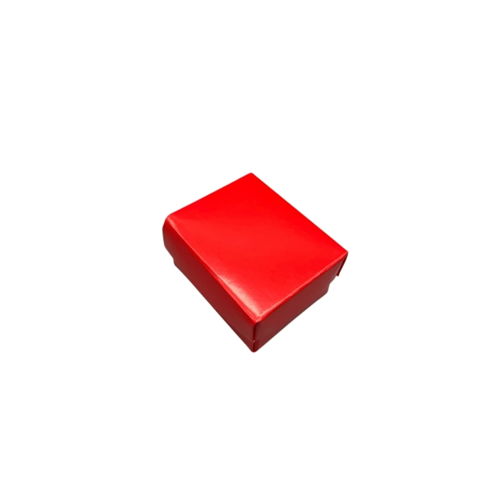 Karton Kırmızı Renk Süngerli 5/4 cm Yüzük Takı Kutusu