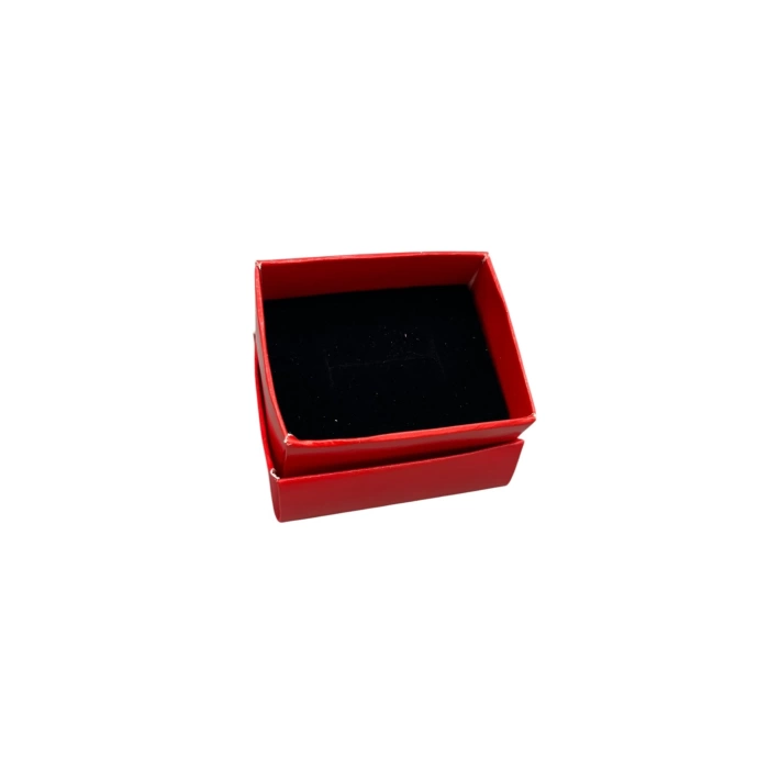Karton Kırmızı Renk Süngerli 5/4 cm Yüzük Takı Kutusu