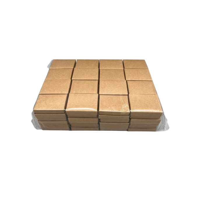 Karton Kraft Renk Süngerli 8/6 cm Üçlü Set Takı Kutusu