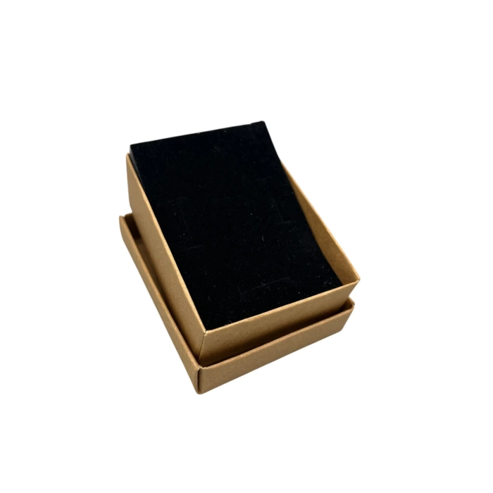 Karton Kraft Renk Süngerli 8/6 cm Üçlü Set Takı Kutusu