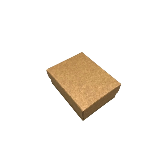 Karton Kraft Renk Süngerli 8/6 cm Üçlü Set Takı Kutusu
