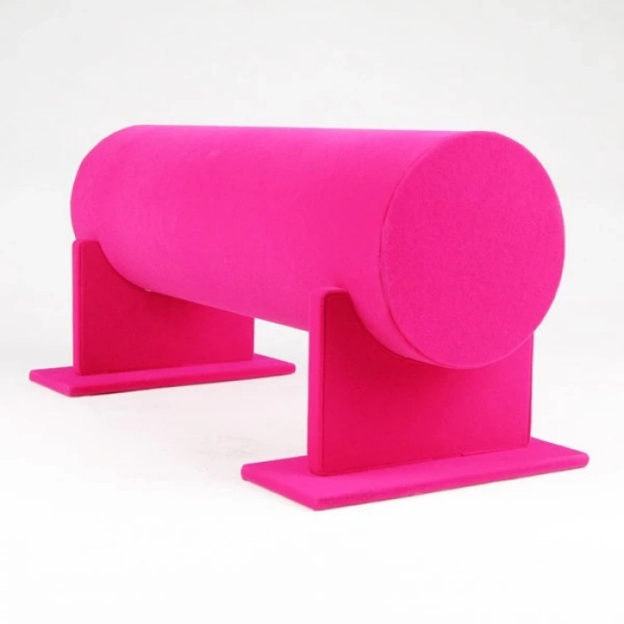 Kücük Boy Süet Kumaş Pembe Renk 30 cm Ayaklı Taç Standı