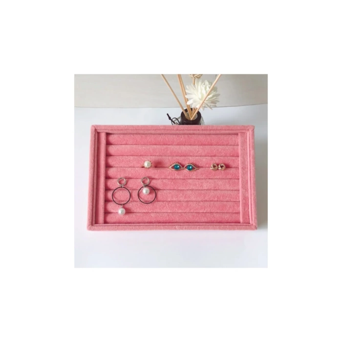 Küçük Kadife Sosisli Pembe Yüzük Standı