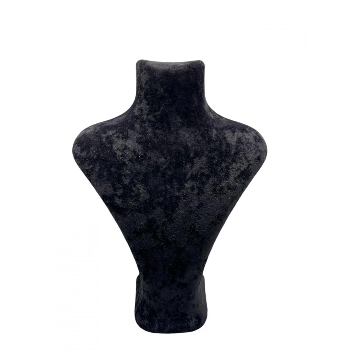 Londra Model Süet Kumaş 22/18 Cm Siyah Renk Kolye Sergileme Mankeni