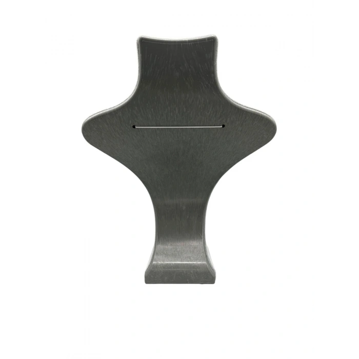 Londra Model Süet Kumaş Gri Renk 28/ 22 Cm Takım Kolye-küpe-yüzük Sergileme Mankeni