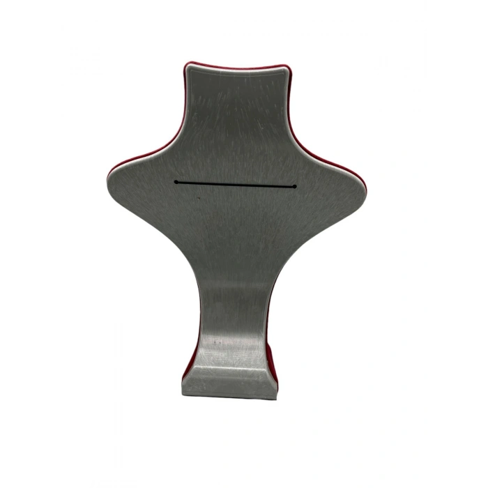 Londra Model Süet Kumaş Kırmızı Renk 28/ 22 Cm Kolye Sergileme Mankeni