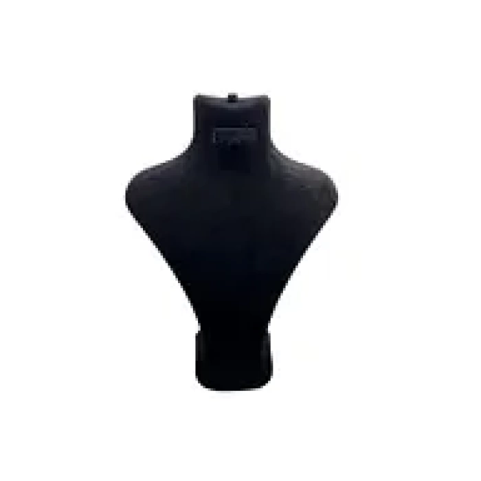 Londra Model Süet Kumaş Siyah Renk 28/ 22 Cm Takım Kolye-Küpe-Yüzük Sergileme Mankeni