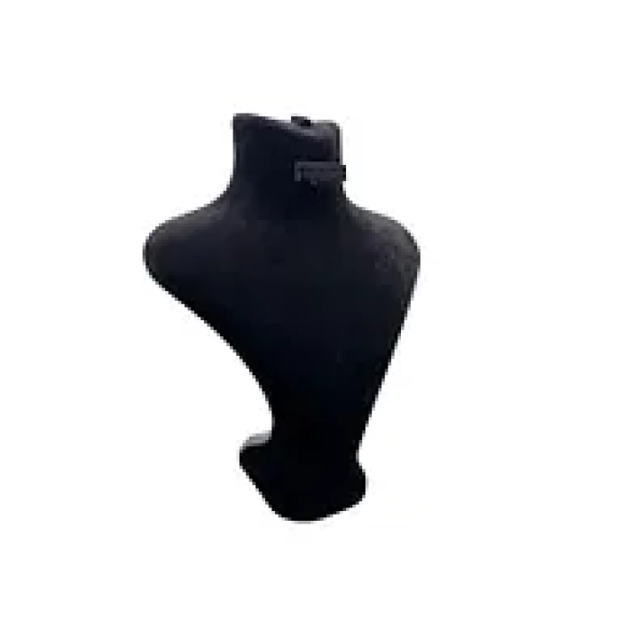 Londra Model Süet Kumaş Siyah Renk 28/ 22 Cm Takım Kolye-Küpe-Yüzük Sergileme Mankeni