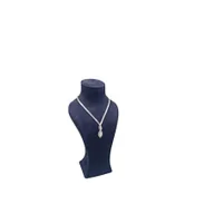 Lüx Model Sardunya Kumaş Lacivert Renk Boy 31 cm Kolye Takı Sergileme Mankeni