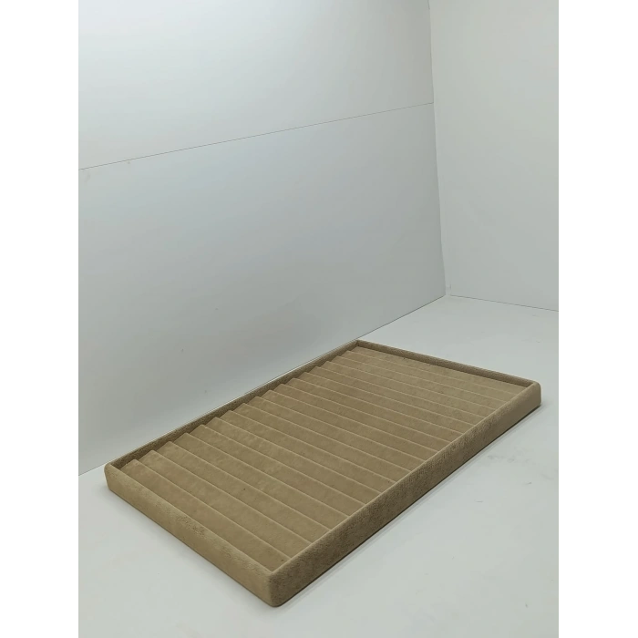 Madrid Model Süet Kumaş Sütlü Kahve Renk 34/24Cm Kademeli Çekmece İçi Bileklik Tablası