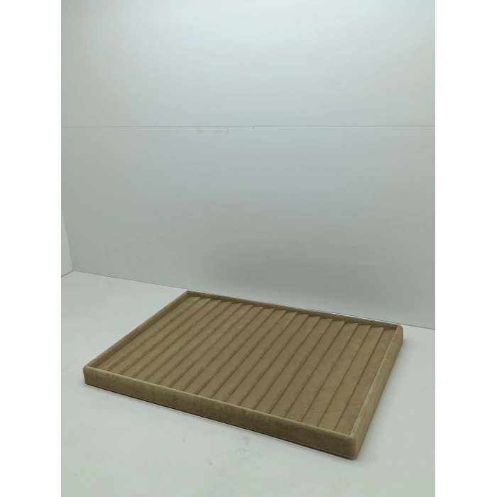 Madrid Model Süet Kumaş Sütlü Kahve Renk 34/24Cm Kademeli Çekmece İçi Bileklik Tablası