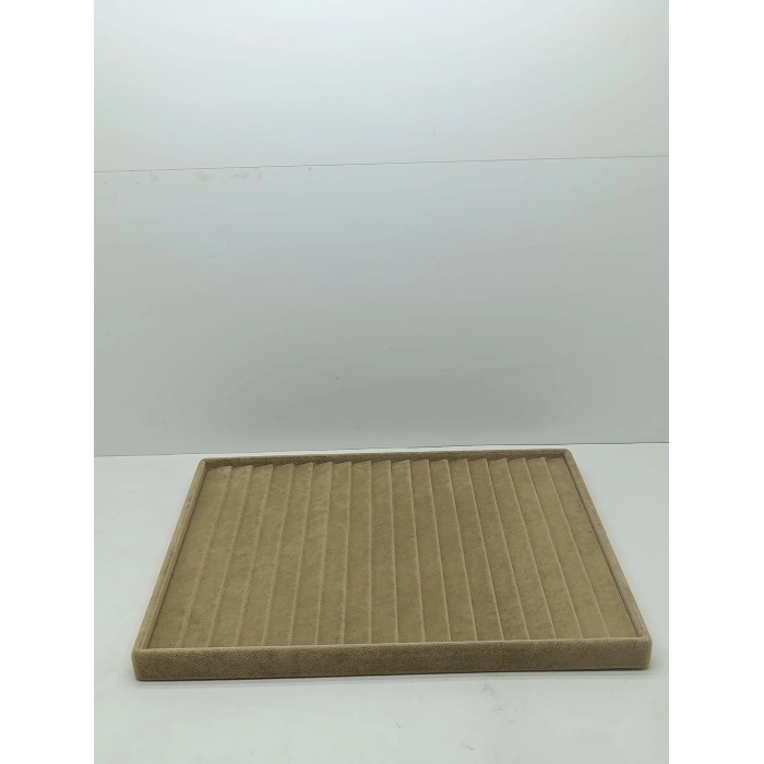 Madrid Model Süet Kumaş Sütlü Kahve Renk 34/24Cm Kademeli Çekmece İçi Bileklik Tablası