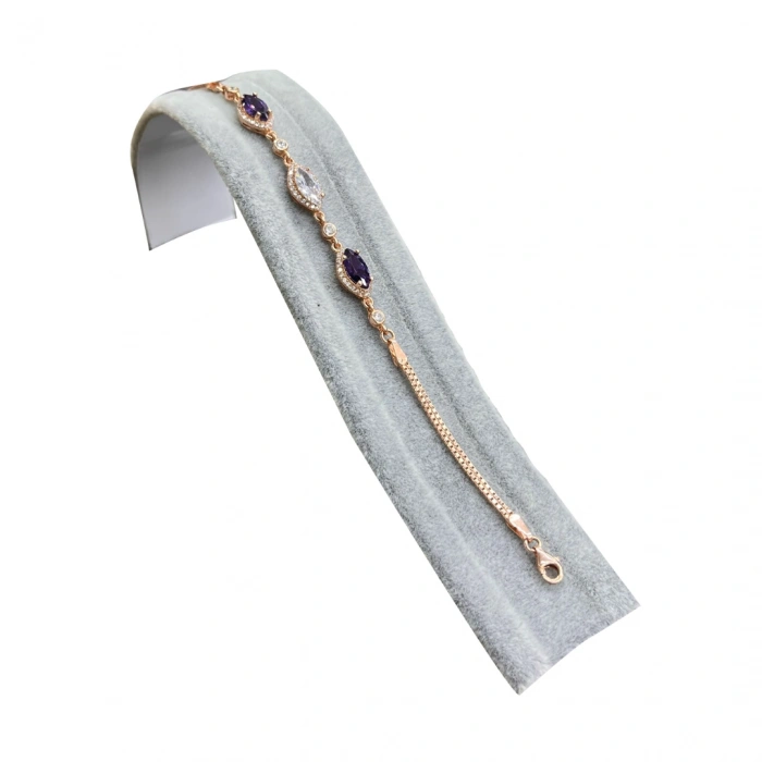 Metal Saç Süet Kumaş Gri Renk 18/3 cm Bileklik-Saat Sergileme Standı