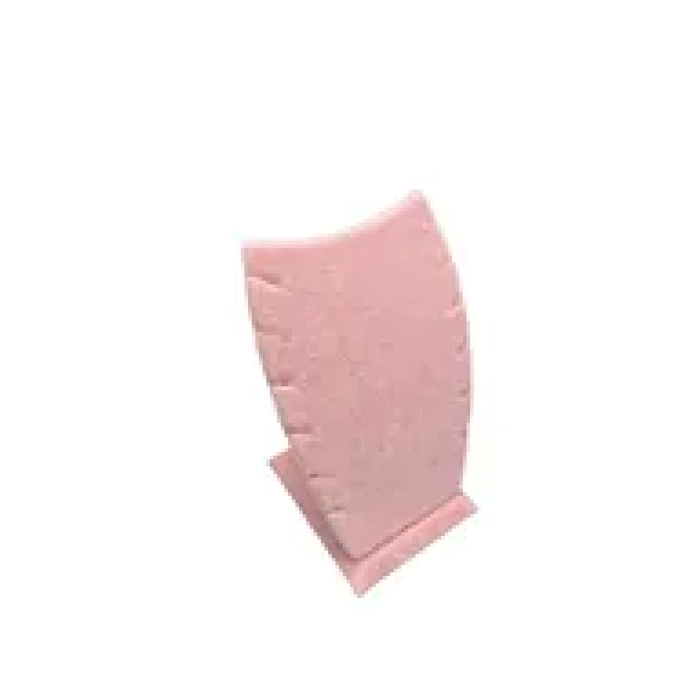 Model Süet Kumaş Pembe Renk 12/8 Cm Kolye - Zincir Ayaklı Stand