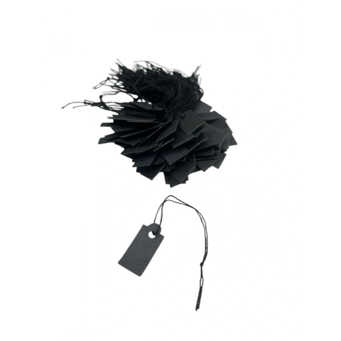 Orta Boy Siyah Renk 2 /1,5 cm 80 adet Karton İpli Fiyat Etiketi