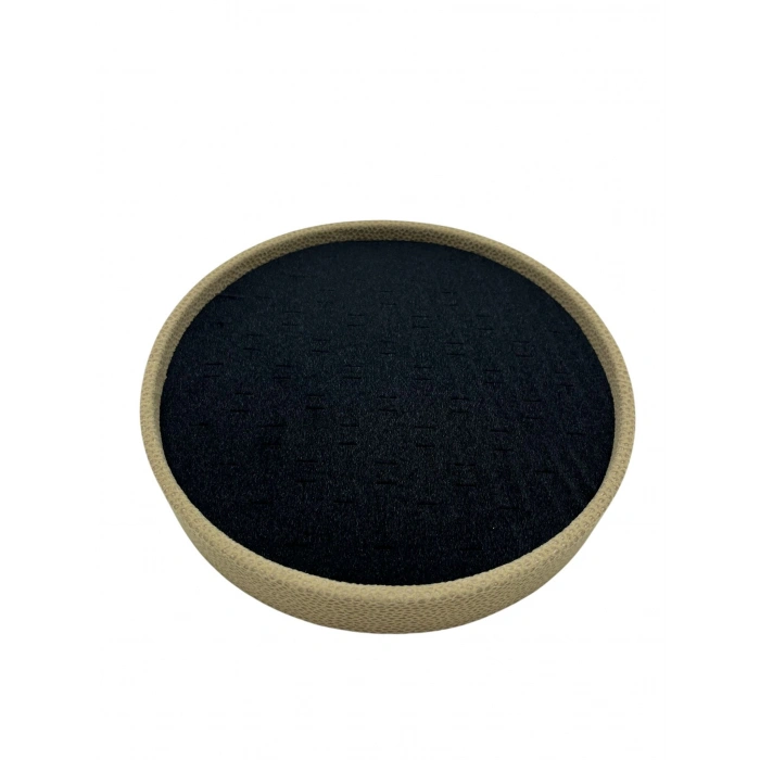 Silindir Model Süet Kumaş 20/20 cm Batırmalı Siyah Küpe-Piercing Tablası