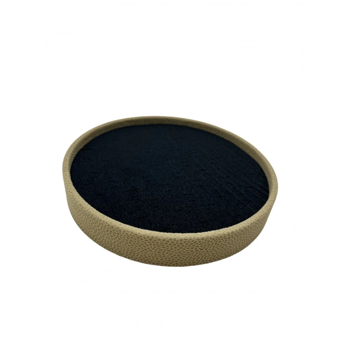 Silindir Model Süet Kumaş 20/20 cm Batırmalı Siyah Küpe-Piercing Tablası