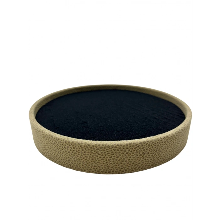 Silindir Model Süet Kumaş 20/20 cm Batırmalı Siyah Küpe-Piercing Tablası