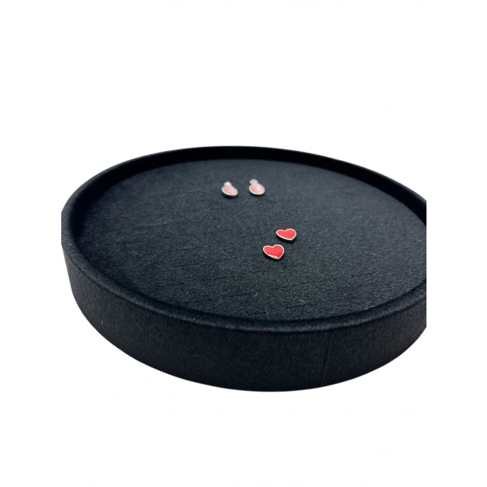 Silindir Model Süet Kumaş 20/20 cm Batırmalı Siyah Küpe-Piercing Tablası