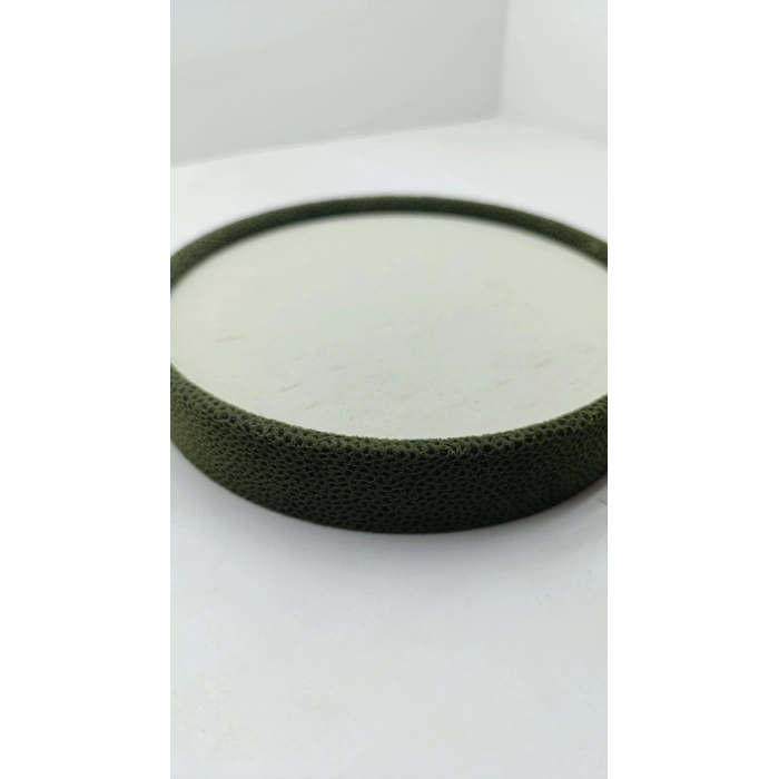 Silindir Model Süet Kumaş 20/20 cm Batırmalı Yeşil-Krem Küpe-Piercing Tablası