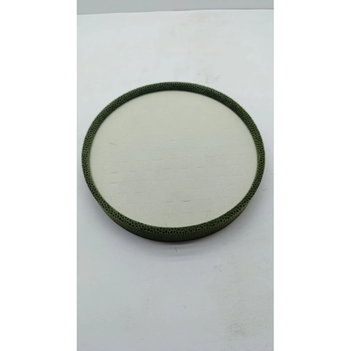 Silindir Model Süet Kumaş 20/20 cm Batırmalı Yeşil-Krem Küpe-Piercing Tablası