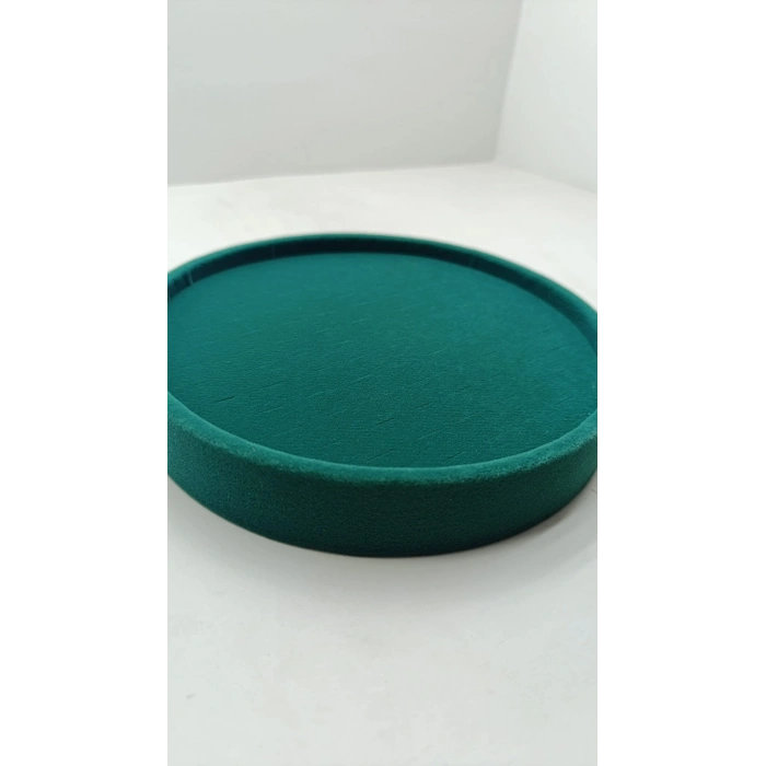 Silindir Model Süet Kumaş 20/20 cm Batırmalı Yeşil Küpe-Piercing Tablası