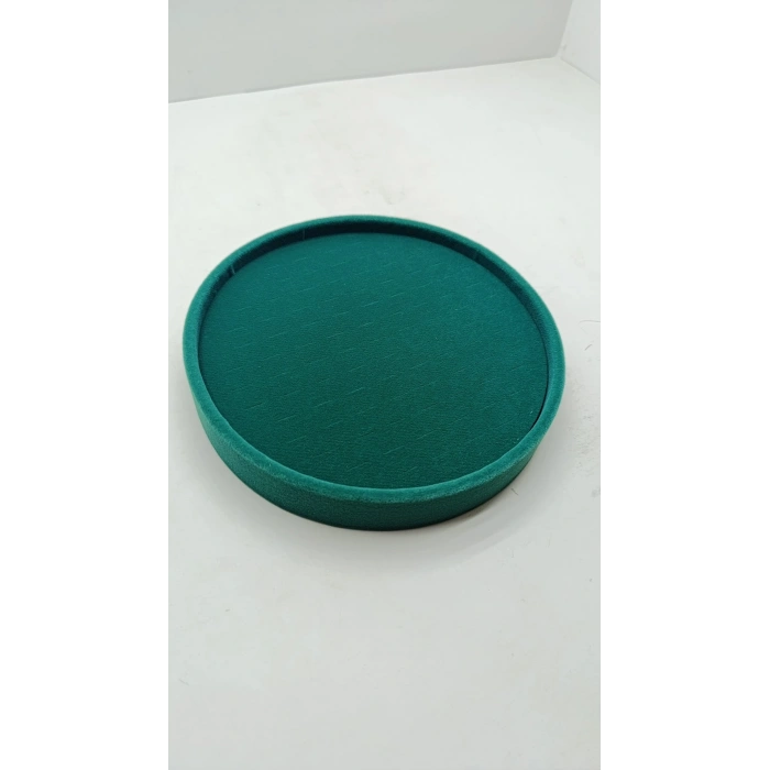 Silindir Model Süet Kumaş 20/20 cm Batırmalı Yeşil Küpe-Piercing Tablası