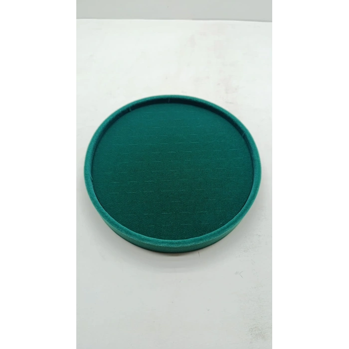 Silindir Model Süet Kumaş 20/20 cm Batırmalı Yeşil Küpe-Piercing Tablası