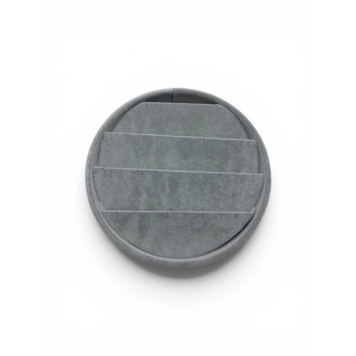 Silindir Model Süet Kumaş 20/20 cm Gri Küpe-Piercing Tablası
