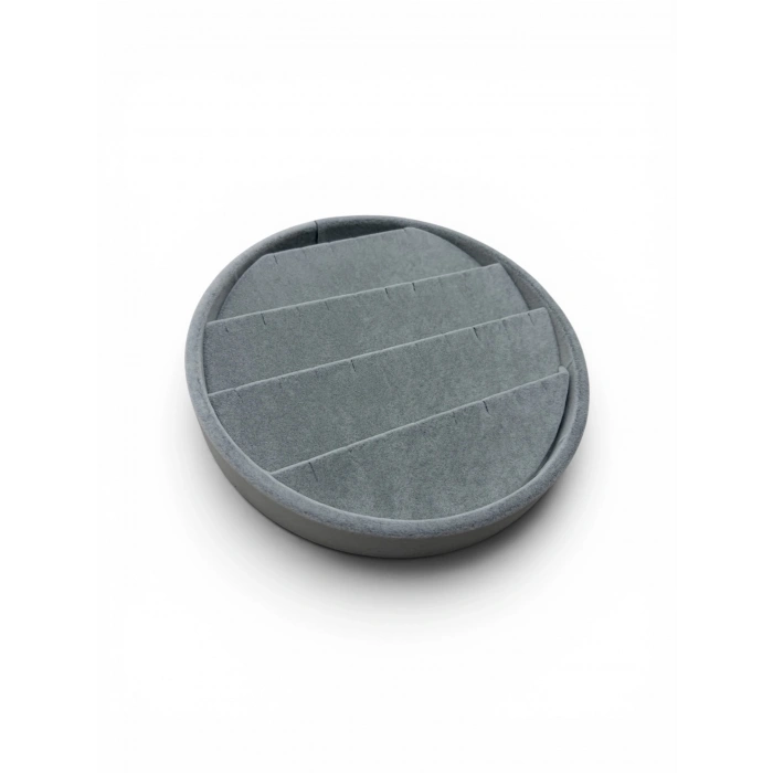 Silindir Model Süet Kumaş 20/20 cm Gri Küpe-Piercing Tablası