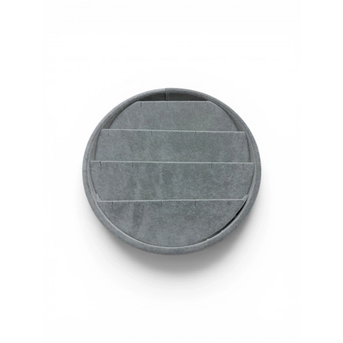 Silindir Model Süet Kumaş 20/20 cm Gri Küpe-Piercing Tablası