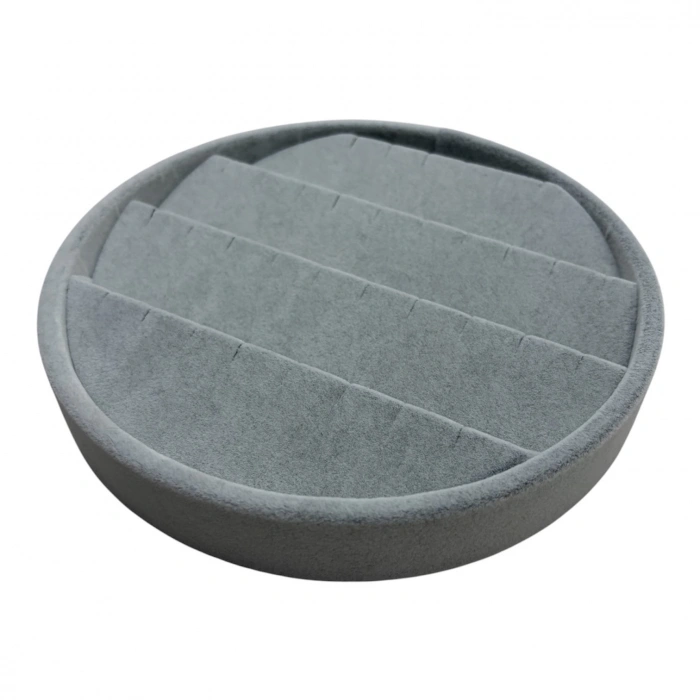 Silindir Model Süet Kumaş 20/20 cm Gri Küpe-Piercing Tablası