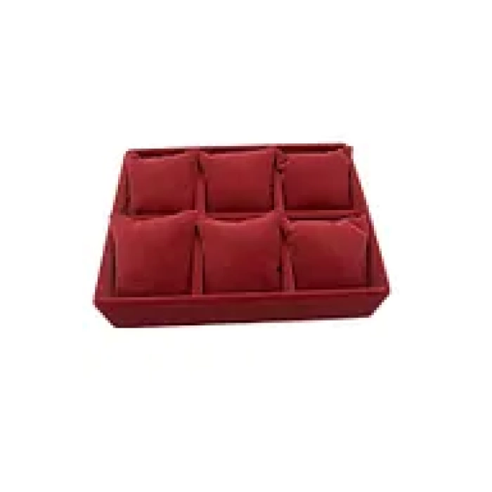 Süet Kaplama Bordo Renk 24/18 cm Yastıklı Çekmece Ici Takı Düzenleyicisi