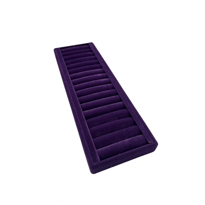 Süet Kaplama Mor Renk Sosisli 34/11 Cm Bileklik Kelepçe Tablası