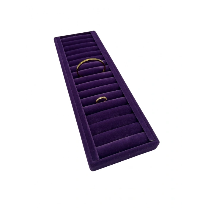 Süet Kaplama Mor Renk Sosisli 34/11 Cm Bileklik Kelepçe Tablası