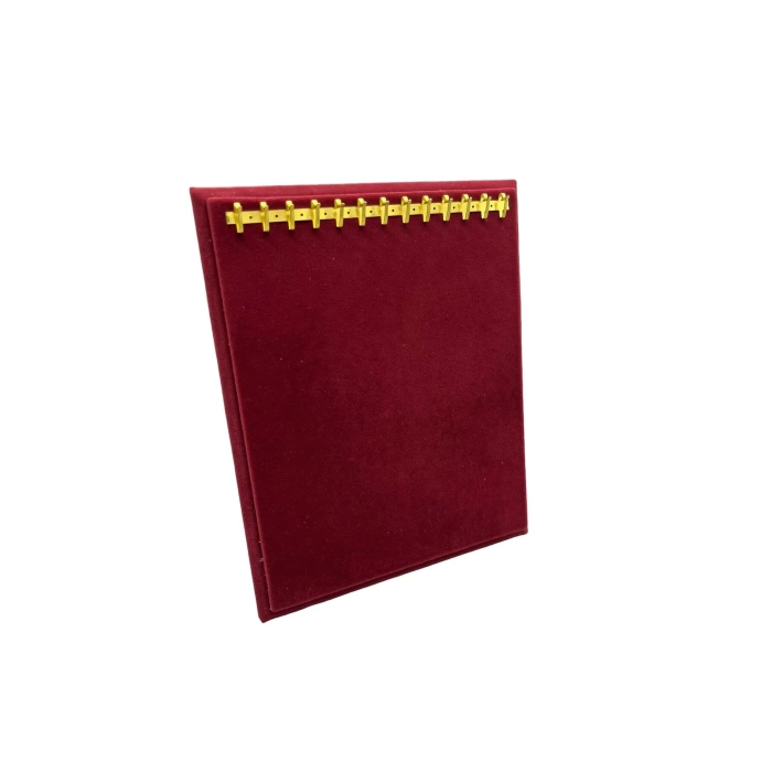 Süet Kumaş Bordo Renk 20/16 Cm Ayaklı Kanca Bileklik Sergileme Standı