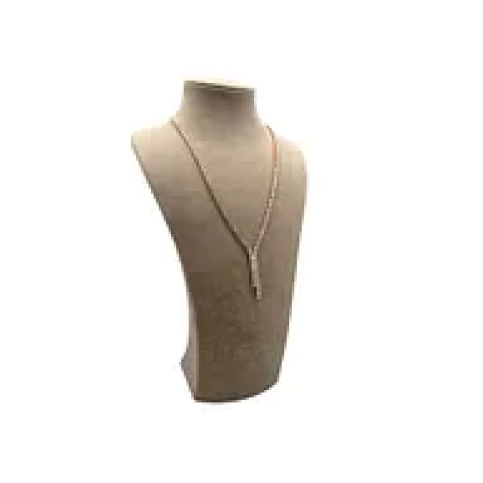 Süet Kumaş Elisia Manken Kahve Renk 25/12 Cm Kolye Gerdanlık Takı Sergileme Mankeni
