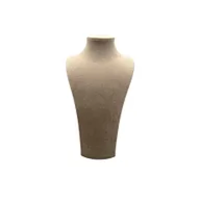 Süet Kumaş Elisia Manken Kahve Renk 25/12 Cm Kolye Gerdanlık Takı Sergileme Mankeni