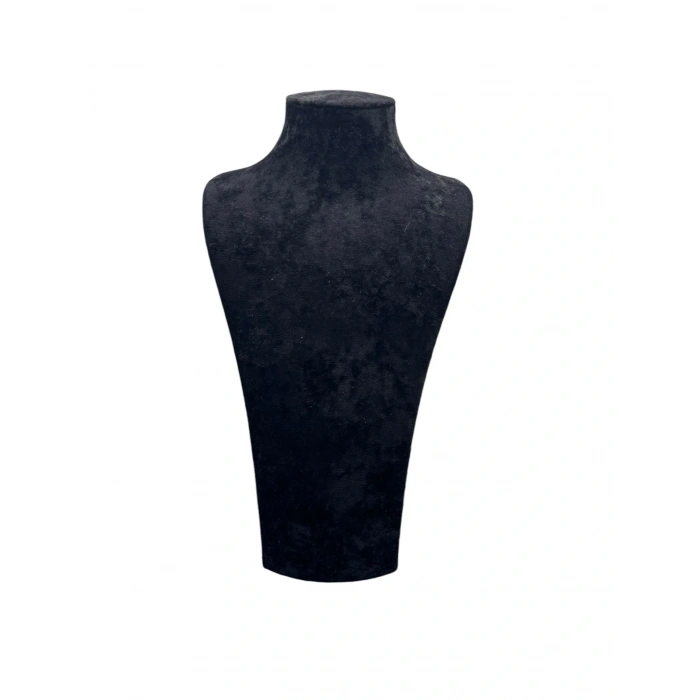 Süet Kumaş Elisia Manken Siyah Renk 40/20 Cm Kolye Gerdanlık Takı Sergileme Mankeni