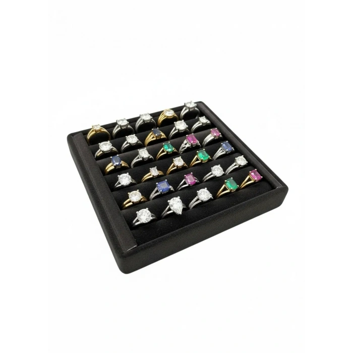 Süet Kumaş Füme Renk 15 cm / 15 cm Sosis Yüzük Sergileme Standı