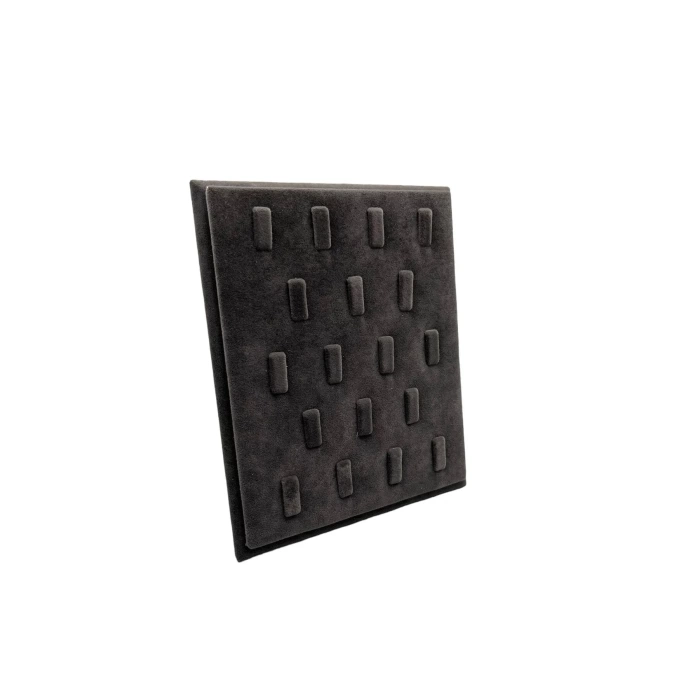 Süet Kumaş Füme Renk 20/16 Cm Ayaklı Yüzük Sergileme Standı