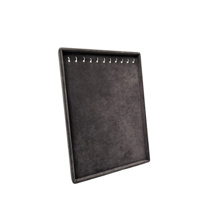 Süet Kumaş Füme Renk 34/24 Cm Ayaklı Kolye Sergileme Standı