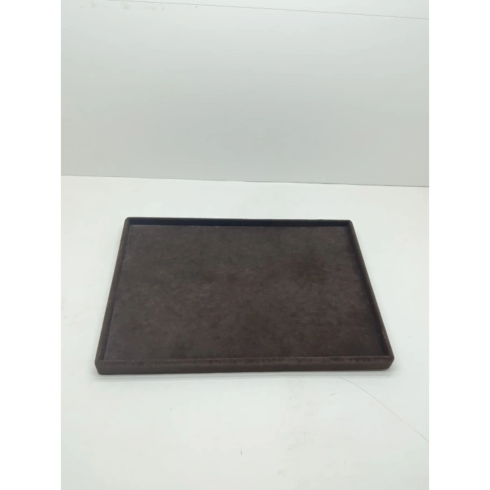 Süet Kumaş Kahve Renk 34/24 cm Takı Servis Sunum Tablası