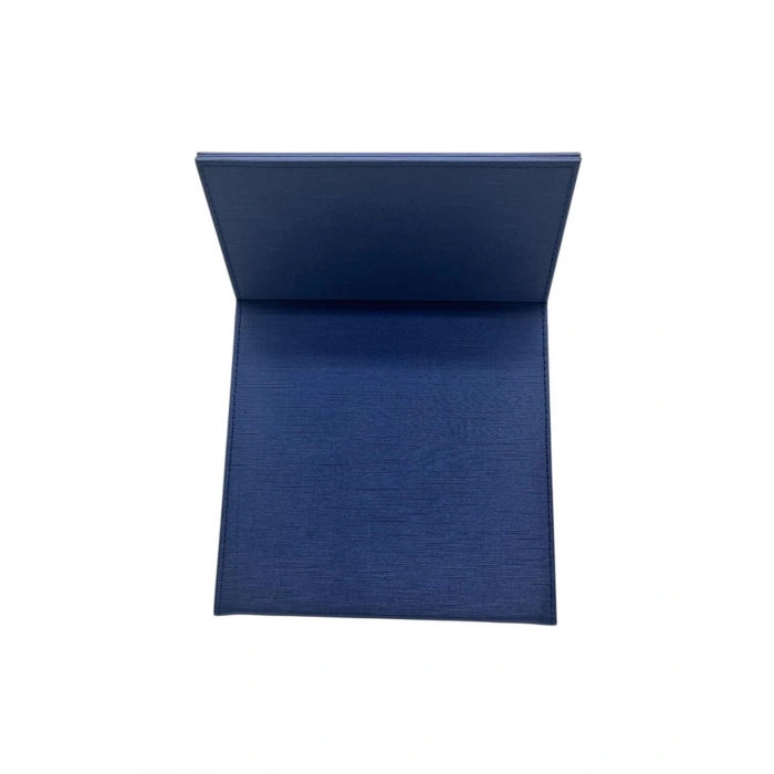 Deri Kumaş Kaplama Lacivert Renk 31*31 cm Katlanabilir Ayaklı Takı Ve Makyaj Aynası